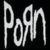 Pixelated white text "Porn" on black background in a static single-frame icon.