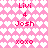 Pixelated pink heart pattern background with red text elements arranged in a , showing no visible animation changes across observations