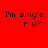 Four quadrants display identical pixelated text 'i'm single r u?' on red, pink, white, and light pink backgrounds.