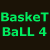 Green and cyan pixelated text 'BaskET BaLL 4 LiFE' on dark background with lower section showing distorted version of same text.