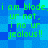 Green text on blue pixelated background repeats 'i am blade. i am blade. ur not. i no ur jealous!!' in a pattern
