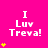 A bright pink background displays six identical 'I Luv Treva!' text blocks with yellow star icons, each block showing a different number of stars from one to four.
