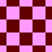 A static image displays a checkered pattern with alternating pink and dark red squares, transitioning into diamond-shaped patterns at the bottom left.