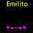 Yellow 'Emilite' text above two of pink and purple puzzle-piece icons on a black background