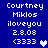 Pixelated blue background displays white text and heart symbols with animation changes in heart color.