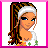 Animated contact sheet showing a cartoon character with long brown hair and white headband alongside repeated text on blue backgrounds.