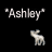 Pixelated icon with 'Ashley' text above a small animal figure on black background.
