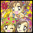 A 48x48 pixel animated contact sheet showing two frames of an anime-style buddy icon with three characters against a colorful background and "Anime IM" text on the right.