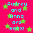 Bright pink background with green stars and cyan text reading "Audrey and Anna are BOSS!" repeated twice.