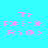 Four identical pixelated text displays of 'The POK'E'MON Fan Club' in pink on cyan background, each with a white rectangular overlay behind the text.