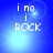 Blue background with white text 'i no i ROCK' and a bright light effect that shifts position across frames.
