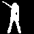 A 5x5 contact sheet of white stick-figure silhouettes performing various dance poses against a black background, sampled from an animated sequence with visible frame-to-frame motion differences.
