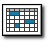 Static image of a grid with dark gray lines, white cells, and three blue rectangular cells on a light gray background.