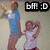 Two people dancing with one holding a microphone, text "bM :D" above them in black box.