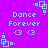 Cyan pixelated text and symbols on a solid purple background with repeating corner elements.
