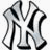 Two side-by-side baseball-themed icons: a stylized 'NY' logo on white background and a circular Yankees emblem with red stitching.