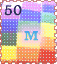 Animated sequence of five pixel icons with rainbow gradient backgrounds, displaying sequential letters M, I, D, I, S within star outlines