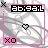 Pixelated icon with pink border, black text 'abigail', and heart symbol changing from outline to solid in