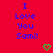 Red background with blue pixelated text reading "I Love You Sami!" repeated twice, two green heart symbols below the text.
