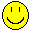 Two yellow pixelated smiley faces with black outlines, one with vertical eyes and curved mouth, the other with horizontal eyes and wide open mouth.