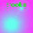 Green text 'Brooke' appears above a cyan light burst on a pink gradient background, with four distinct animation states showing the light's position shifting across frames.