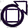 four and four of identical square icons with circular arrows, each in a different color variant