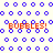 Pixelated blue circles form a background with red 'BUBBLES!' text repeated four times in orange-red letters