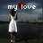 A woman in a white dress stands facing water under a cloudy sky, with red heart symbols and text changing above her.