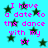 Pixelated cyan background with dark green stars and repeated pink text reading "I have a date to the dance with my bf" in multiple