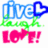 Pixelated graphic with blue 'I love' text, green leafy stem, and pink 'LOVE!' text below a heart symbol.