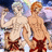 Two pixelated figures stand side-by-side against a blurred background with text reading 'MERRY XMAS' on the right.