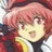 Pixelated anime-style character with red hair and yellow scarf on left, black background with white text "Anime IM" and stylized signature on right.
