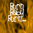 White pixelated text 'Buch' and 'Burt' on a brown textured background with a gray on the right