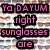 Pixelated image with text overlays and two identical red sunglasses icons on a white background.