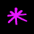 Four pixelated starburst icons in purple, cyan, yellow, and green arranged above a blue 'SPLAT' text on black background with gray rectangle.