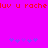 A static image with a bright pink background displays red pixelated text and purple star-like symbols at the bottom.