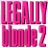 Pixelated text in bright pink and magenta hues reads "LEGALLY blonde 2" with a white background and dark outlines.