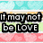 Pixelated text on a heart-patterned background with color blocks and partial hearts.