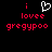 Pixelated red text and white heart symbol on black background, with two side-by-side views showing identical static content.