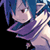 Pixelated anime-style character with blue hair and purple clothing in a static 50x50 icon format.