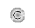 Three circular grayscale icons with a stylized 'C' symbol, each showing different animation states against a solid gray background.