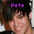 four shows a person with dark hair and light skin smiling, each displaying different purple text above the head