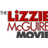 A static image shows a split composition with text and two portraits; the top-left displays 'LIZZIE MCGURE MOVIE' in red and black lettering, while the bottom-right is empty.