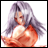 A pixelated anime-style character with long silver hair and red eyes in an orange outfit, next to a black background with white text reading "Anime IM" and "COM".