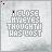 A static image displays the phrase "I CLOSE MY EYES THOUGHT I HAS LOST" in gray block letters on a light textured background, with scattered red pixel fragments appearing and disappearing across frames.