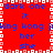 Red background with blue text reading 'dark one', 'it', 'kong kong', 'her', 'she' arranged in a pattern, bordered by white and pink pixelated squares