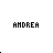 pixelated text icons displaying 'ANDREA' with varying color schemes and partial letter changes