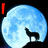 Animated icon shows four with blue moon backgrounds and black wolf silhouettes, displaying text changes across frames