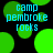 Green circular shapes on black background with cyan text reading 'camp pembroke rocks' in pixelated font.