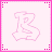 nine identical pink square with a stylized 'B' in the center of each, bordered by a pink dotted frame